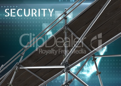 Security Text with 3D Scaffolding and interface