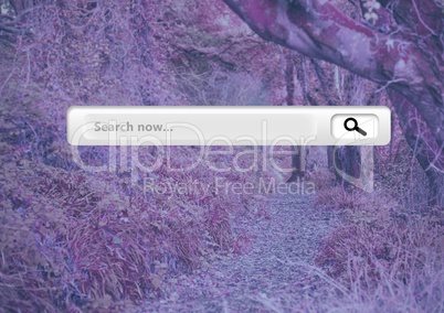 Search Bar with pink pink forest mysterious background