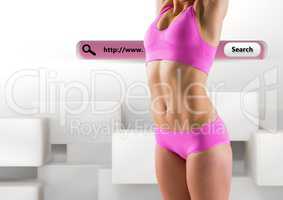 Search Bar with fit toned womans body