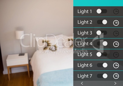 Home automation system lights App Interface