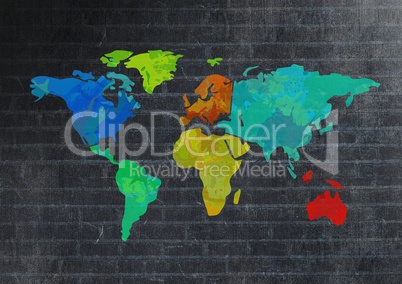 Colorful Map with wall background