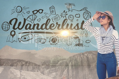 Composite image of wanderlust and woman