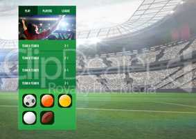Betting App Interface stadium