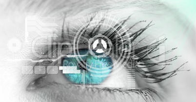 Close-up of eye with interface