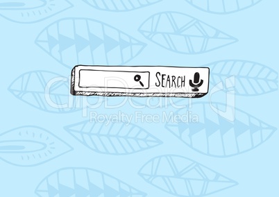 Search Bar with blue leaf pattern background