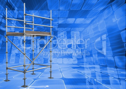 Technological room interface with 3D Scaffolding