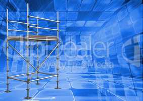 Technological room interface with 3D Scaffolding