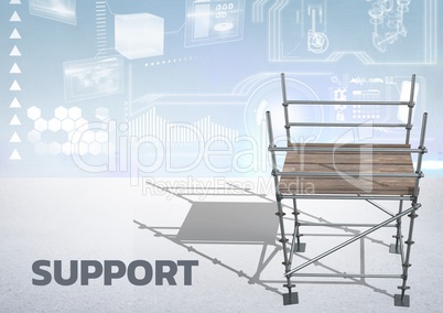 Support Text with 3D Scaffolding and technology interface