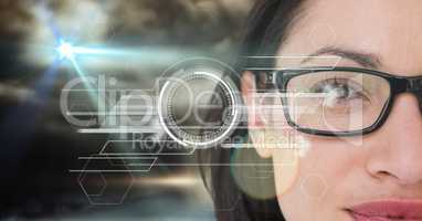 Businesswoman with eye interface