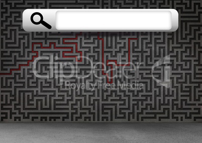 Search Bar with maze puzzle background