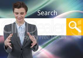 Search Bar with businesswoman