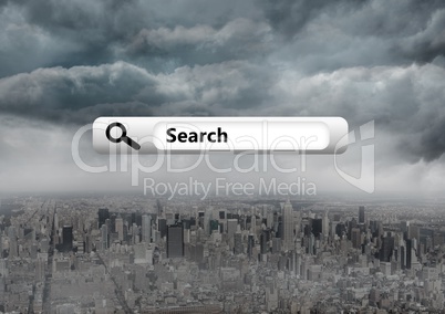 Search Bar with city background