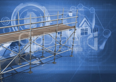 House interface with 3D Scaffolding