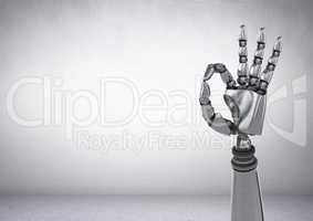Android Robot hand gesture OK with grey background