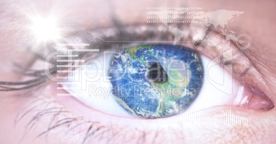 Digital composite image of eye interface