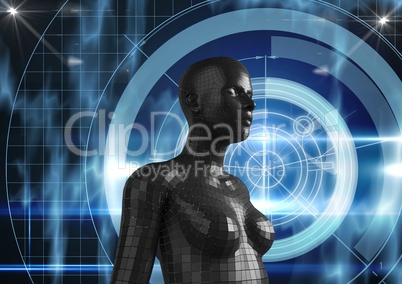Digital composite image of 3d female