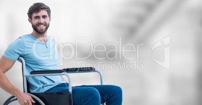 Composite image of smiling handicap man