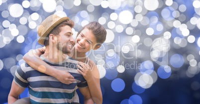 Composite image of happy young couple