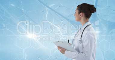 Composite image of female doctor