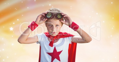 Super hero wearing goggles