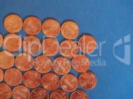 One Cent Dollar coins, United States over blue