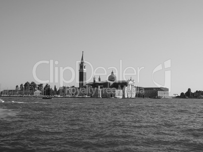 San Giorgio island in Venice in black and white
