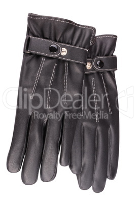 two Leather Gloves Isolated