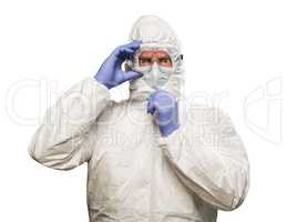 Man With Intense Expression Wearing HAZMAT Protective Clothing I