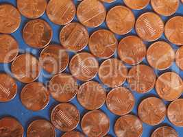 One Cent Dollar coins, United States over blue