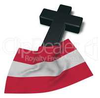 christliches kreuz und flagge von österreich
