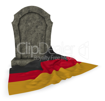 grabstein und flagge der bundesrepublik deutschland