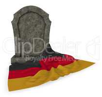 grabstein und flagge der bundesrepublik deutschland