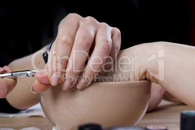 manicure procedure in beauty salon