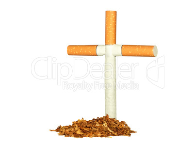 Symbolic grave of tobacco