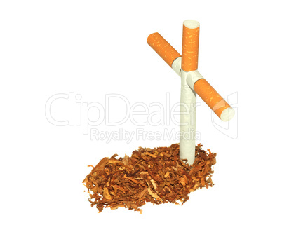 Symbolic grave of tobacco