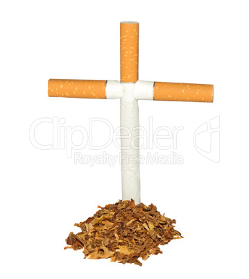 Symbolic grave of tobacco