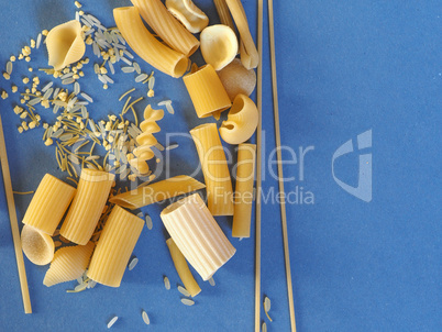 Traditional Italian pasta with copy space with copy space