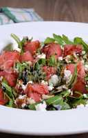 Arugula l  with ricotta and watermelon