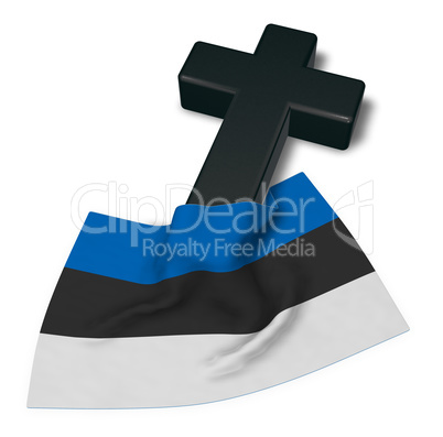 christliches kreuz und flagge von estland