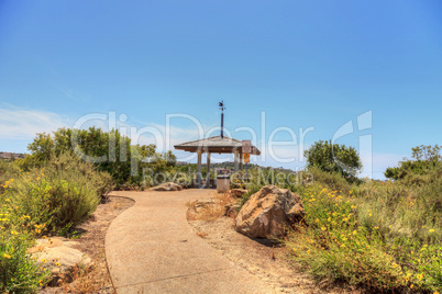 Gazebo over Bobcat Hiking Trail in Newport Beach