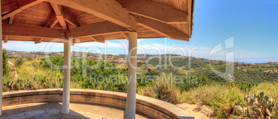 Gazebo over Newport Coast hiking trail near Crystal Cove