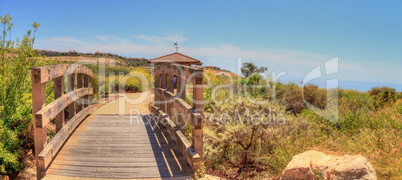 Gazebo over Newport Coast hiking trail near Crystal Cove