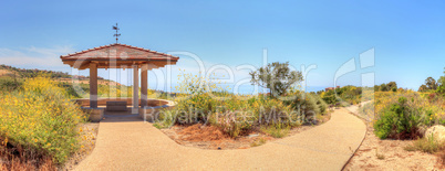 Gazebo over Newport Coast hiking trail near Crystal Cove