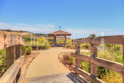 Gazebo over Newport Coast hiking trail near Crystal Cove