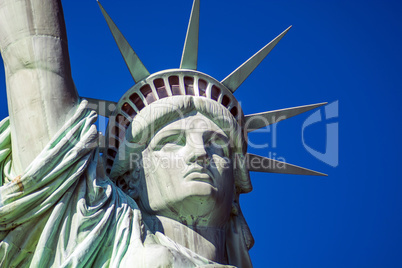 Detail of the statue of liberty in New York