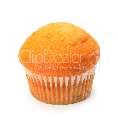 Appetizing cupcake isolated on white background.