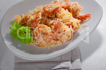 Shrimp and rice meal
