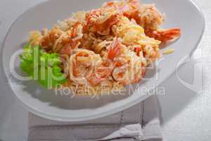 Shrimp and rice meal