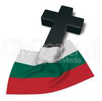 christian cross and flag of bulgaria - 3d rendering