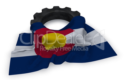 gear wheel and flag of colorado - 3d rendering